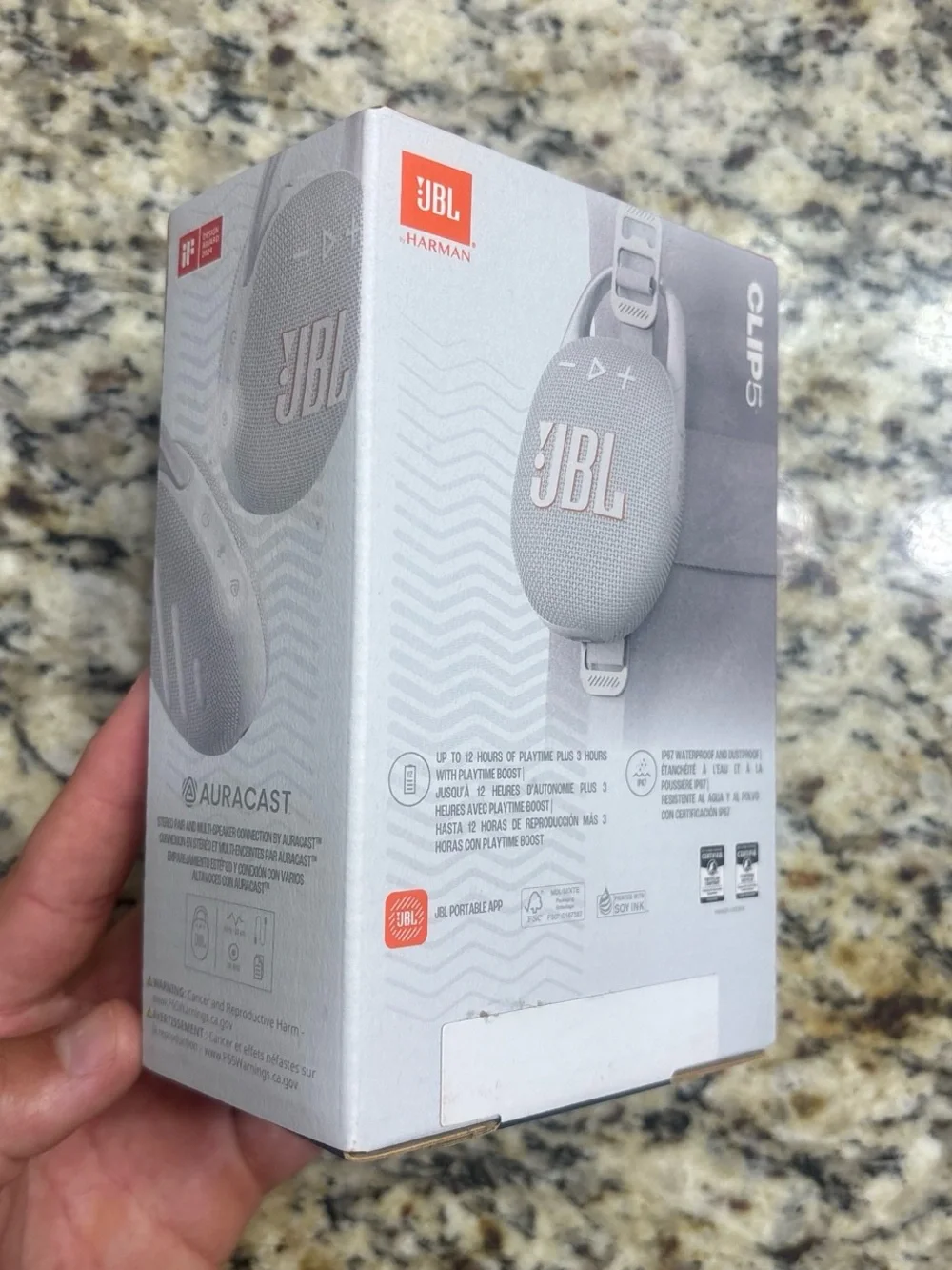 BRAND NEW JBL Clip 5 Portable Bluetooth Speaker - White